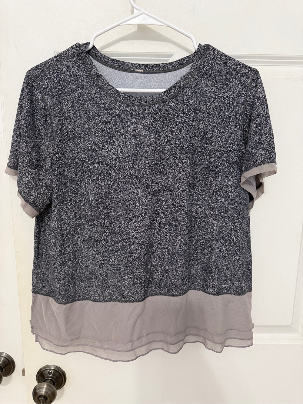 lululemon athletica Sole Training Short Sleeve Layered Hem Tee Charcoal Gray